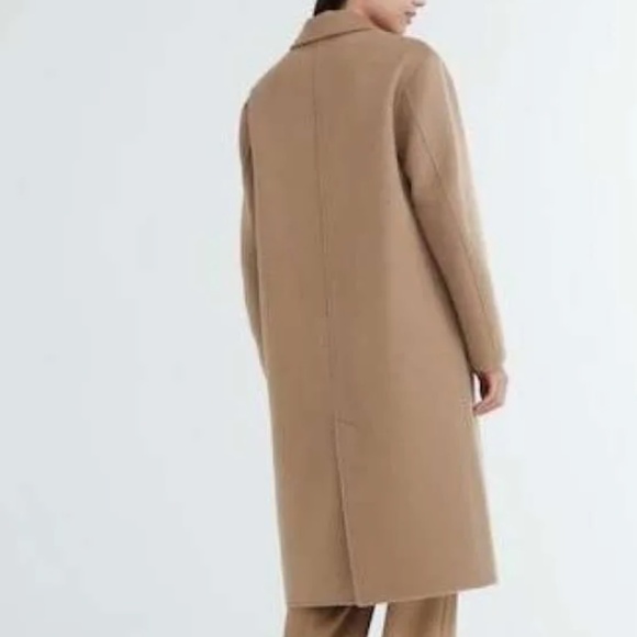 UNIQLO WOMEN'S DOUBLE FACE LONG COAT SIZE XS Tan-beige Wool Blend Coat - Picture 2 of 7